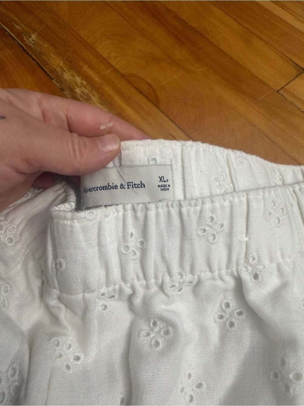 Abercrombie & Fitch White Eyelet A-Line Shorts